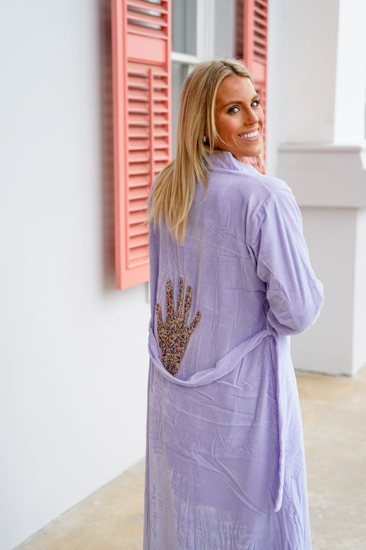 Sahara Kimono Hand Lavender Velvet