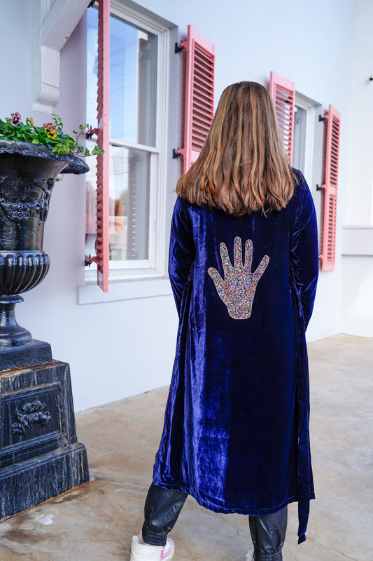 Sahara Kimono Hand Navy Velvet